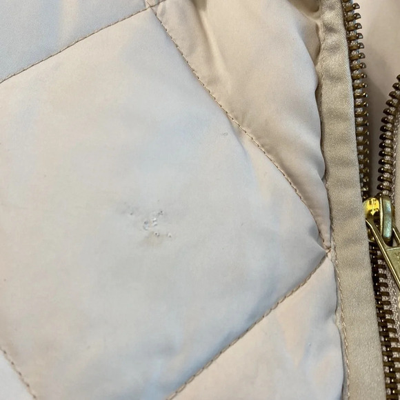 J. Crew Beige Sleeveless Full Zipper Down Filled Quilted Puffer Vest Size Small - Picture 11 of 11